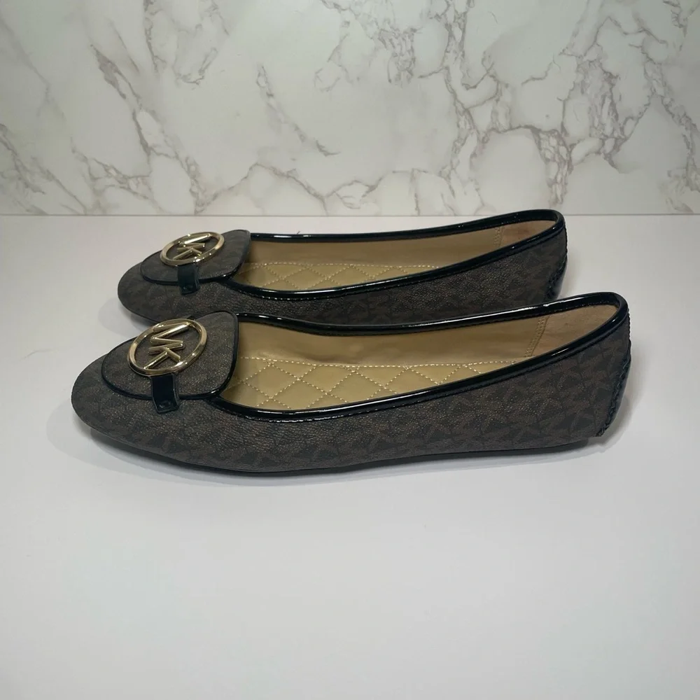 Michael Kors Women's Brown and Gold Loafers - Picture 2 of 5